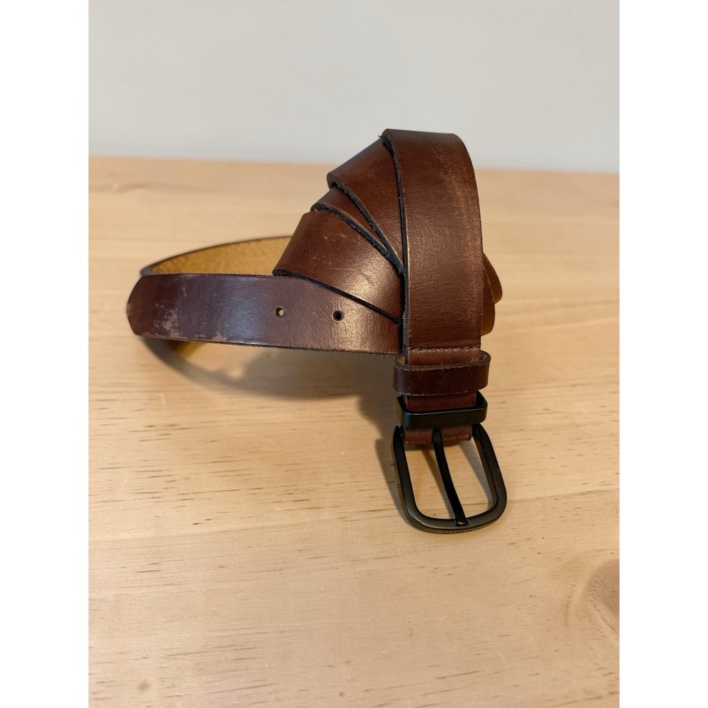 All‎ Saints Leather Belt Mens Size 40 Brown Buckle Adjustable